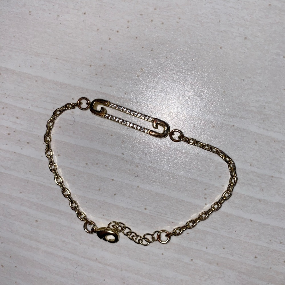 Gold paper clip bracelet